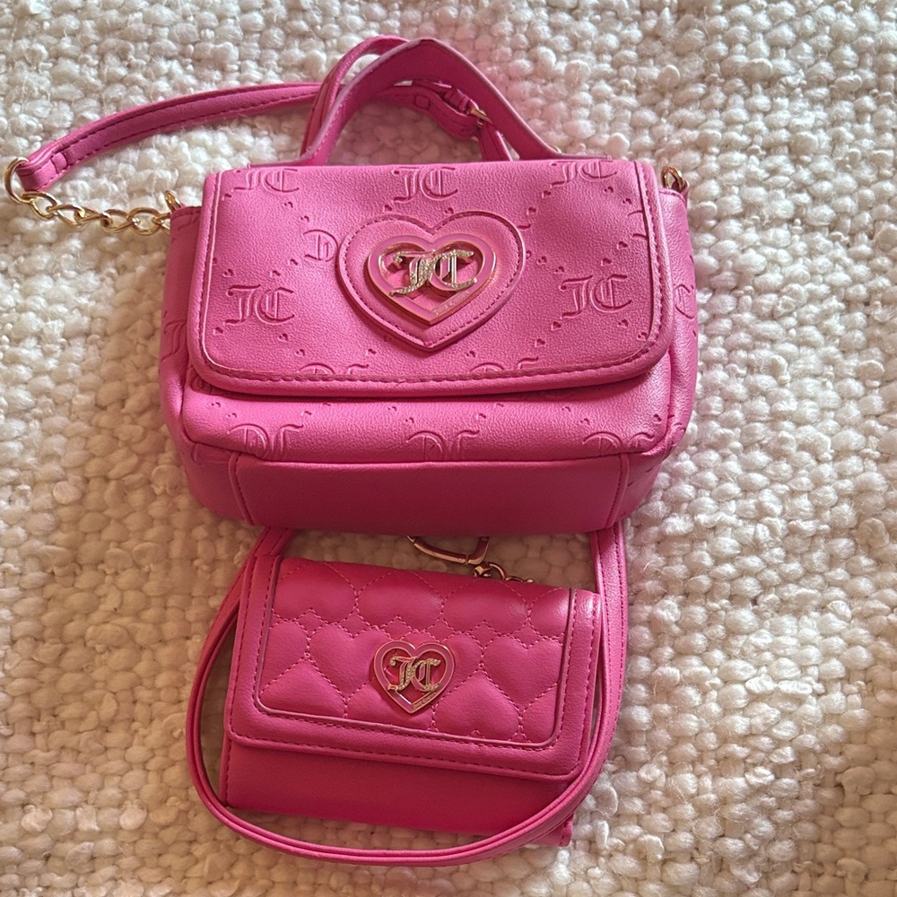 Juicy Couture Pink Mini Bag Set with Heart Detail